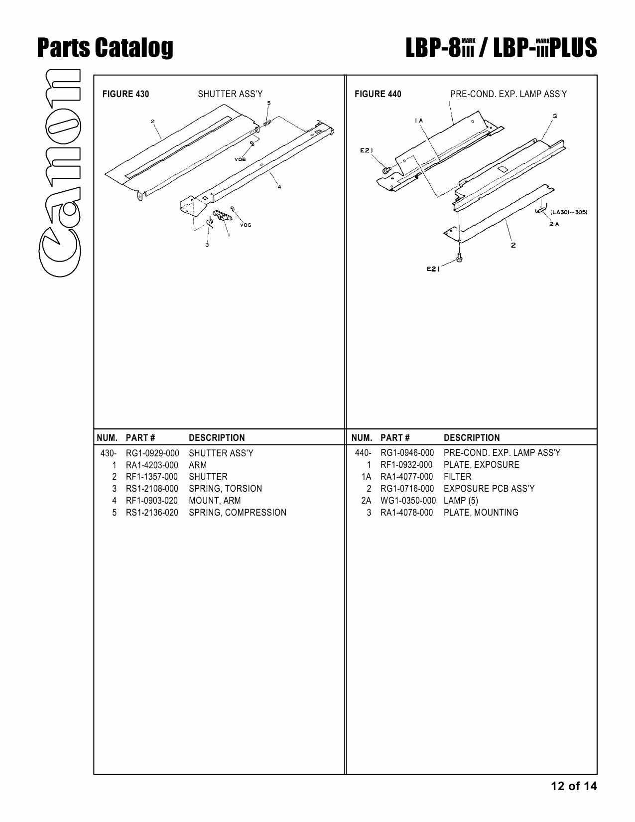 Canon imageCLASS LBP-8III 8IIIPlus Parts Catalog Manual-6